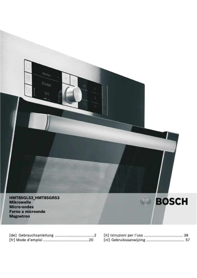 Image de la première page du manuel de l'appareil HMT85GL53