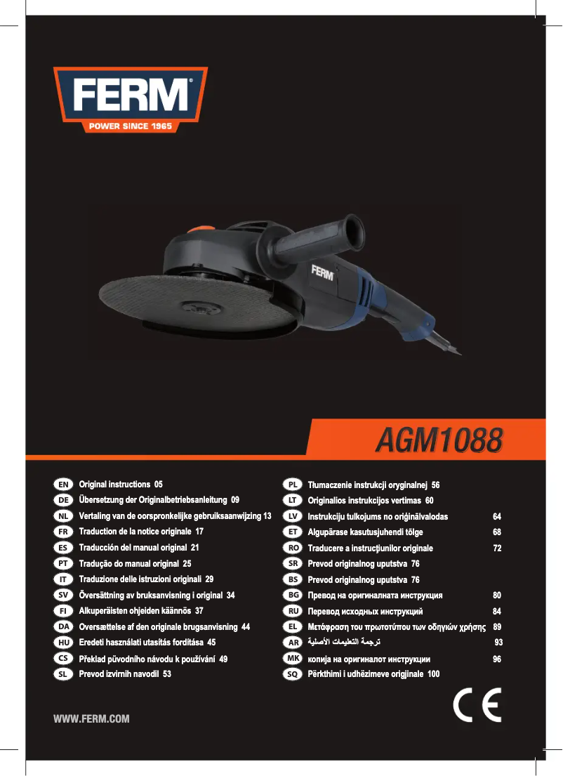 Page n°1 - Manuel utilisateur Ferm AGM1088