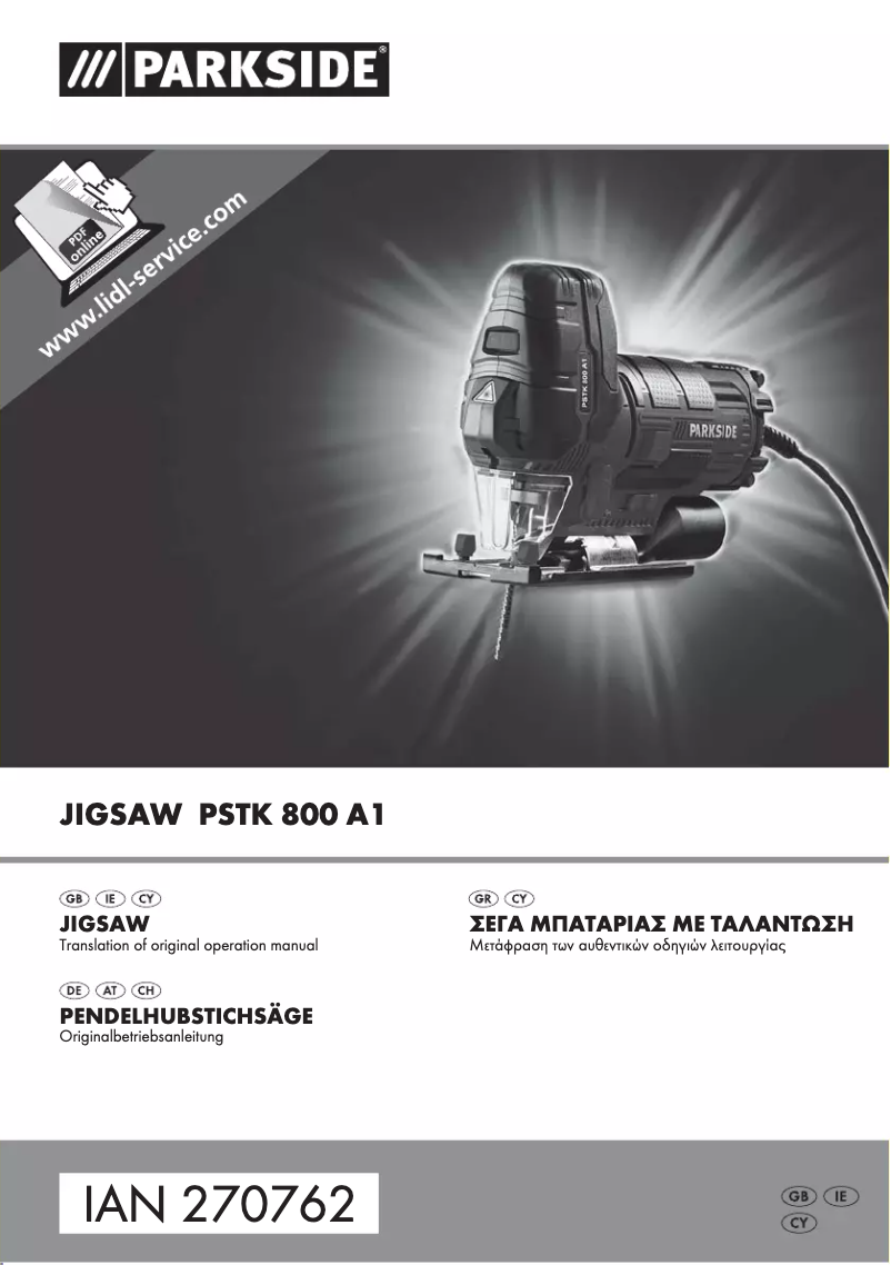 Page n°1 - Manuel utilisateur Parkside PSTK 800 A1