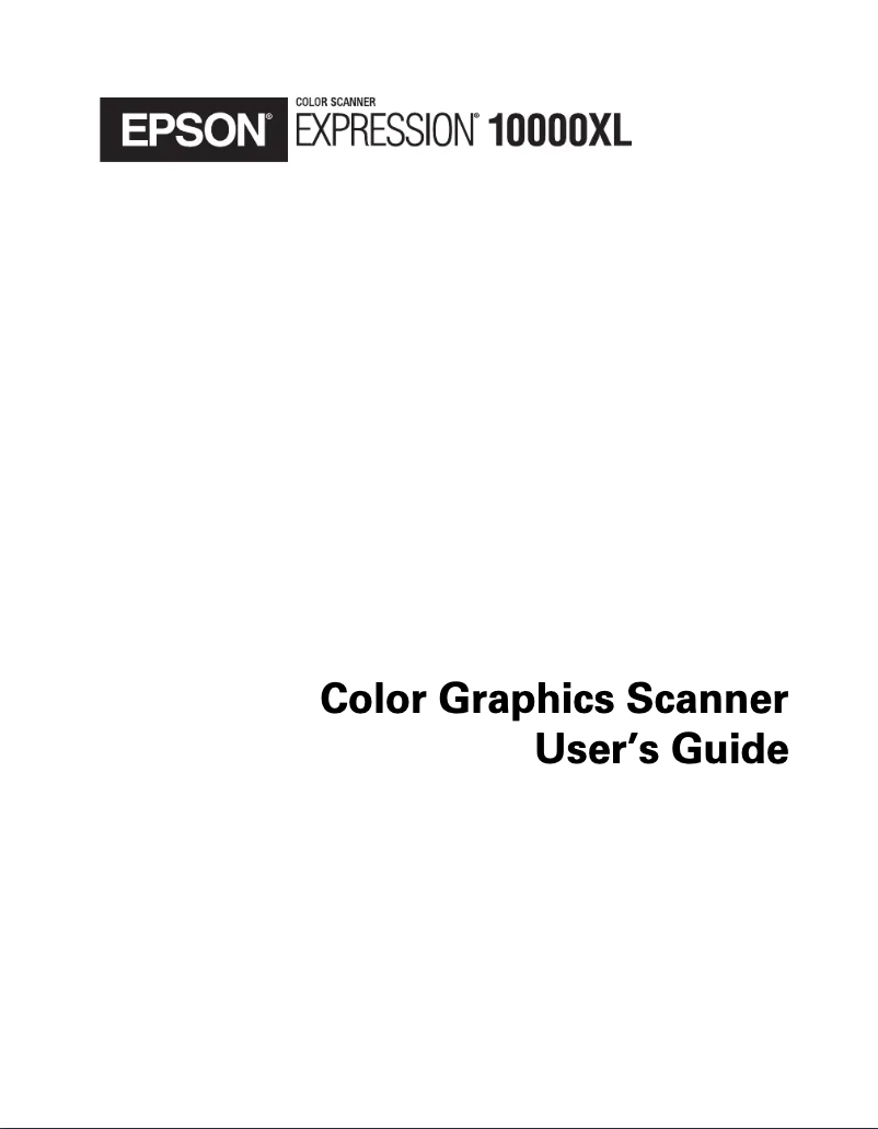 Página 1 del manual Manual de usuario Epson Expression 10000XL
