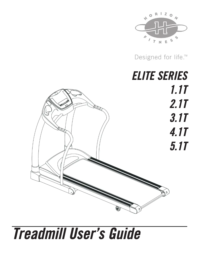 Page 1 de la notice Manuel utilisateur Horizon Fitness Elite 3.1T