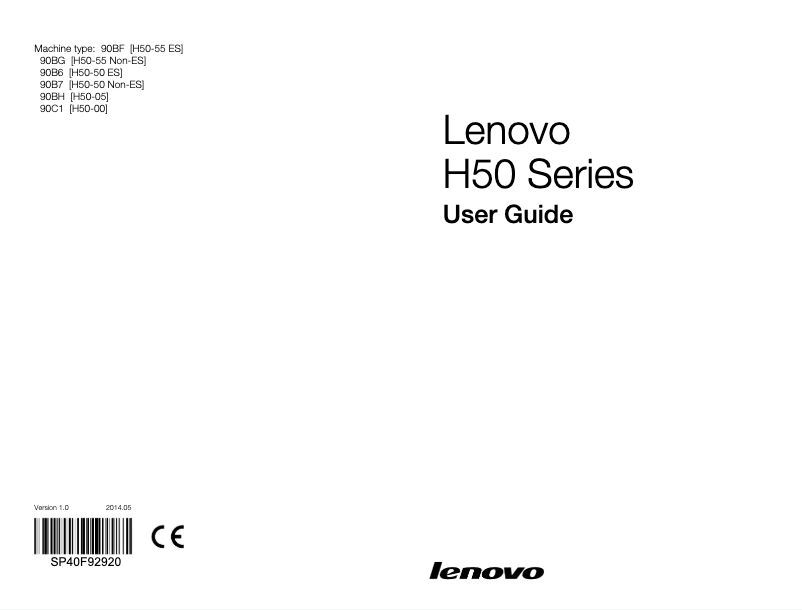 Page n°1 - Manuel utilisateur Lenovo H 50