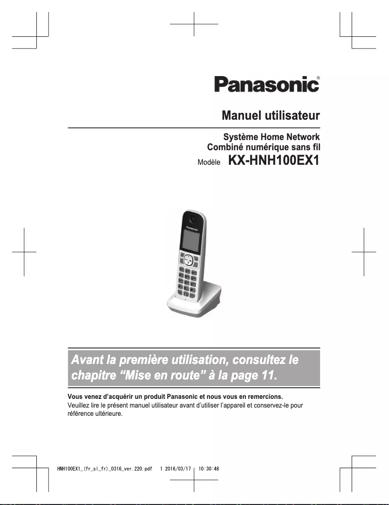 Imagen de la primera página del manual del dispositivo KX-HNH100
