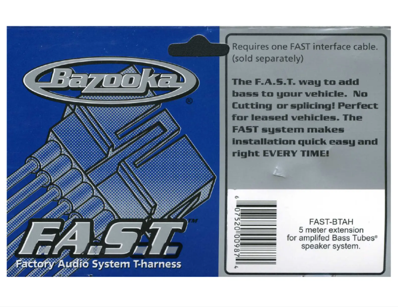 Page n°1 - Manuel utilisateur Bazooka FAST-BTAH