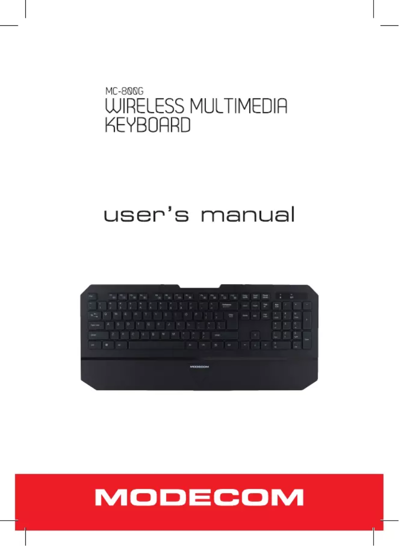 Page n°1 - Manuel utilisateur ModeCom MC-800G