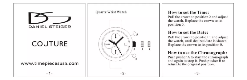 Page n°1 - Manuel utilisateur Daniel Steiger Couture