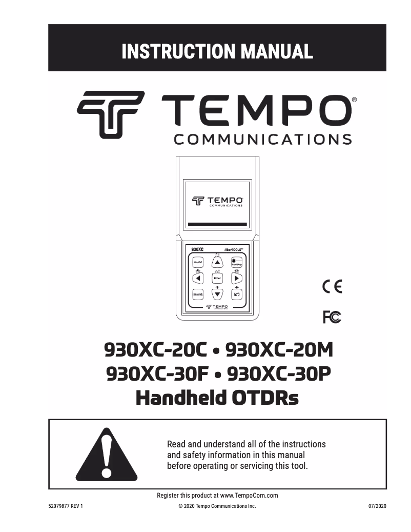 Página 1 del manual Manual de usuario Tempo 930XC-20C-UPC-SC