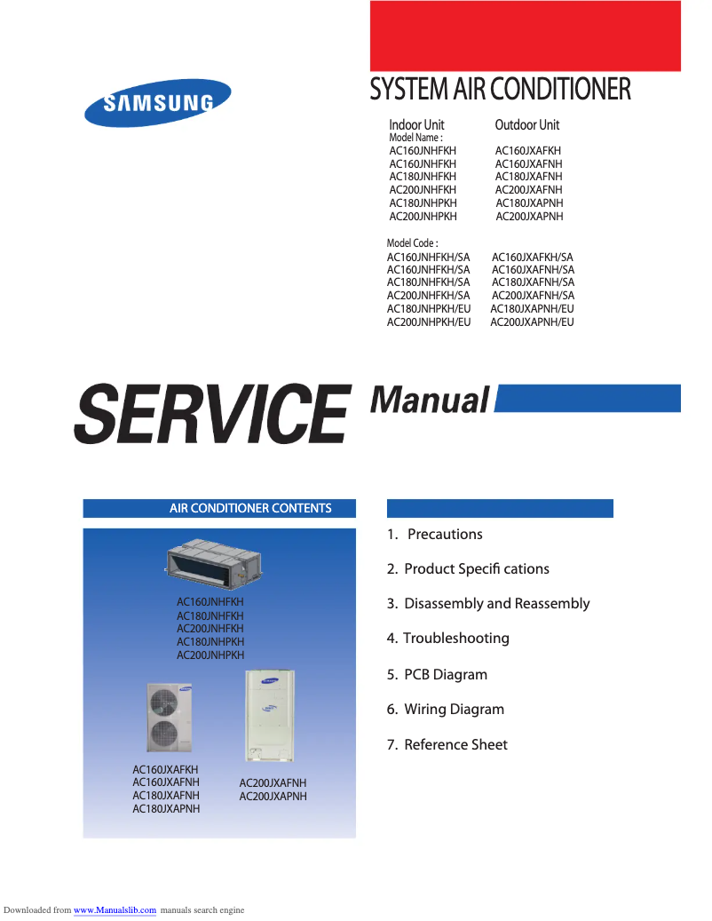 Page n°1 - Manuel utilisateur Samsung AC160JNHFKH