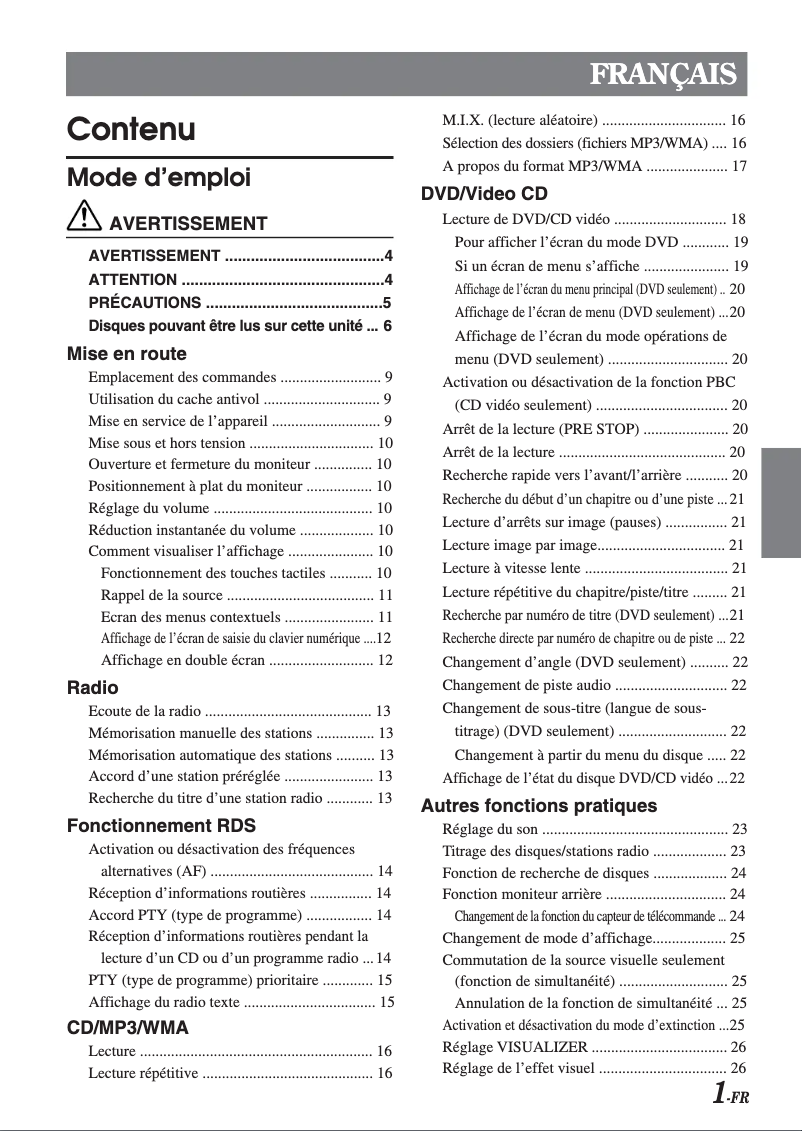 Image de la première page du manuel de l'appareil IVA-D300R