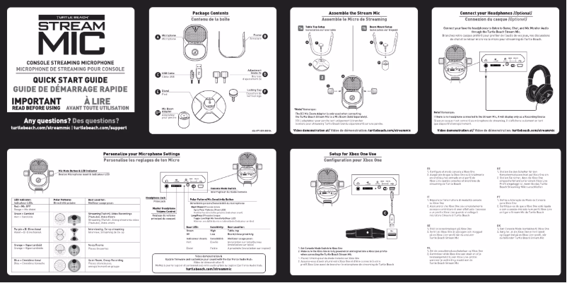 Page n°1 - Manuel utilisateur Turtle Beach Stream Mic