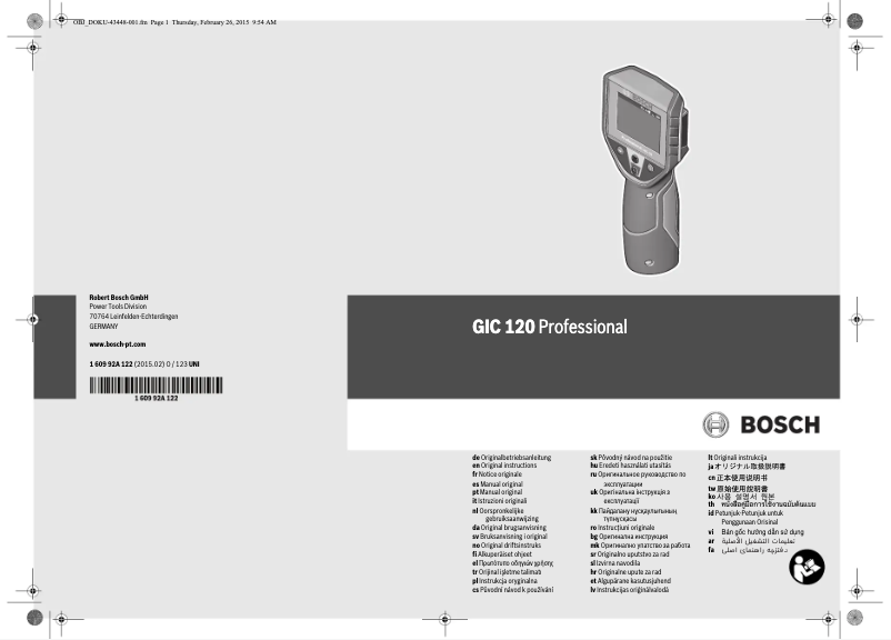 Página 1 del manual Manual de usuario Bosch GIC 120 Professional