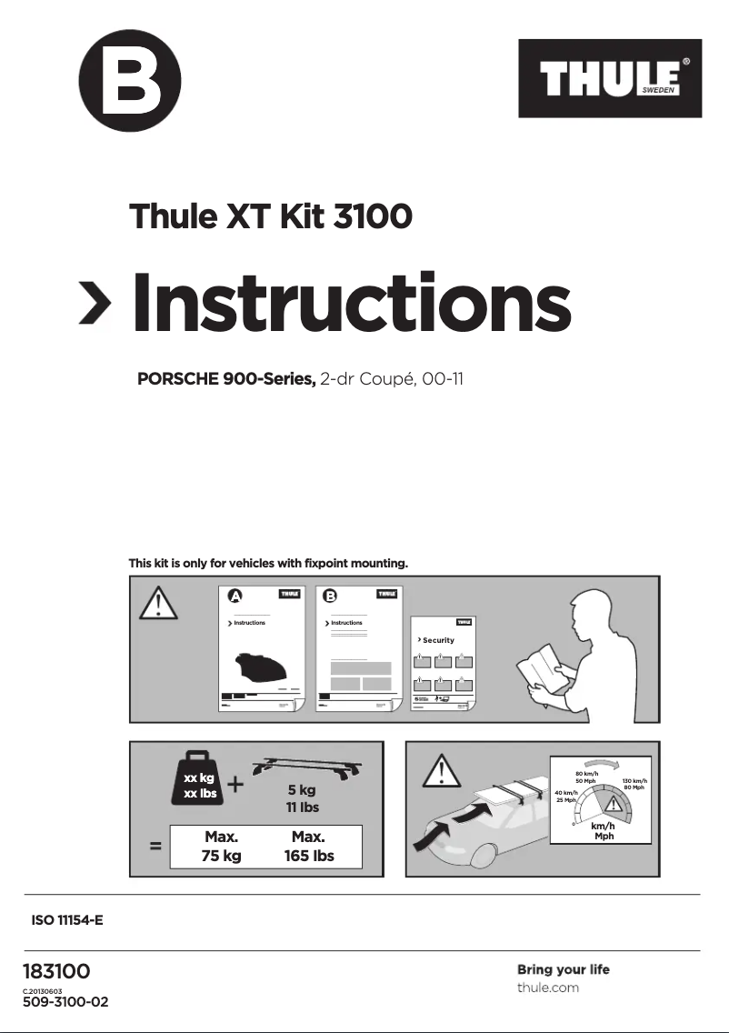 Page n°1 - Manuel utilisateur Thule XT Kit 3100
