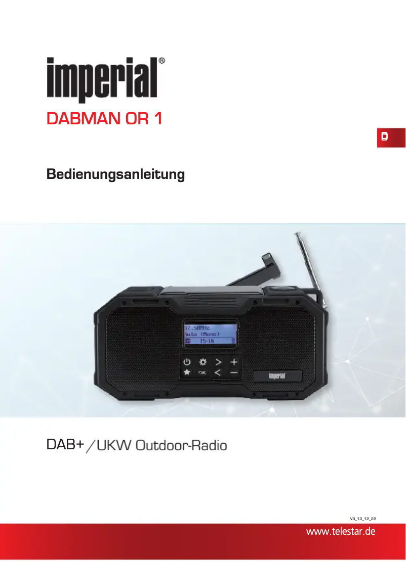 Image de la première page du manuel de l'appareil DABMAN OR 1