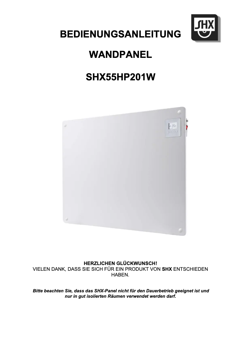 Page 1 de la notice Manuel utilisateur SHX SHX55HP201W