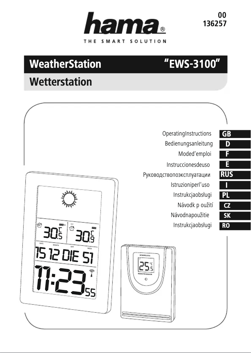 Page 1 de la notice Manuel utilisateur Hama EWS-3100