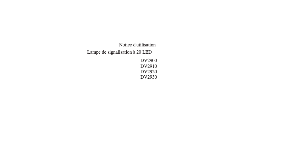 Image de la première page du manuel de l'appareil DV2930
