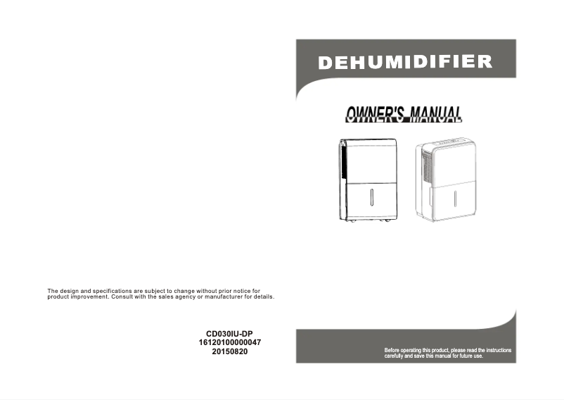 Page 1 de la notice Manuel utilisateur Midea MDDN-10NEN3