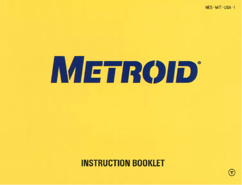Page 1 de la notice Manuel utilisateur Nintendo Metroid (NES)