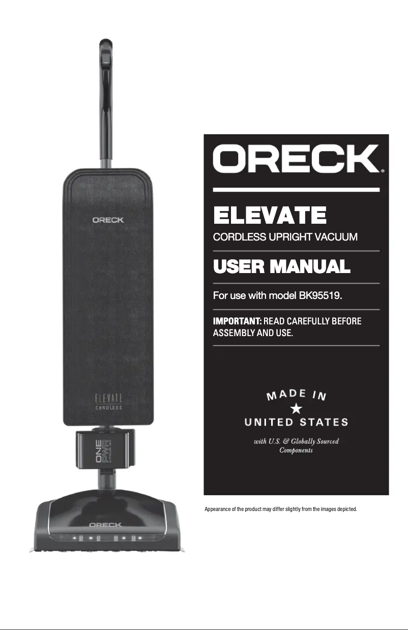 Image de la première page du manuel de l'appareil Elevate ONEPWR BH15260PC