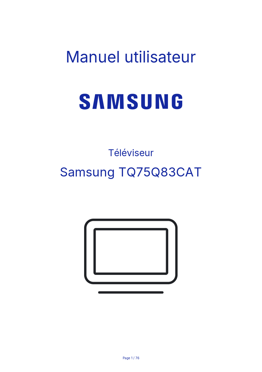 Page n°1 - Manuel utilisateur Samsung TQ75Q83CAT