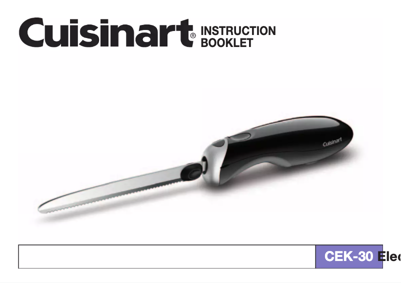 Page 1 de la notice Manuel utilisateur Cuisinart CEK-30