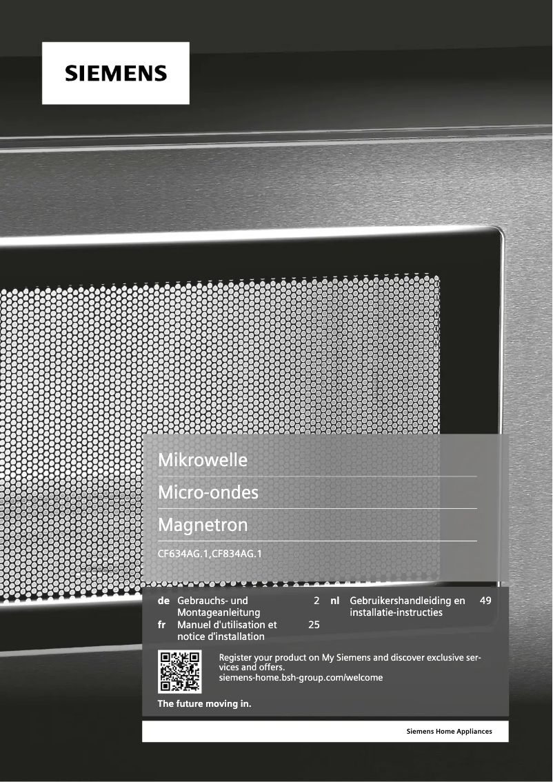 Page n°1 - Guide d'installation Siemens CF634AGS1