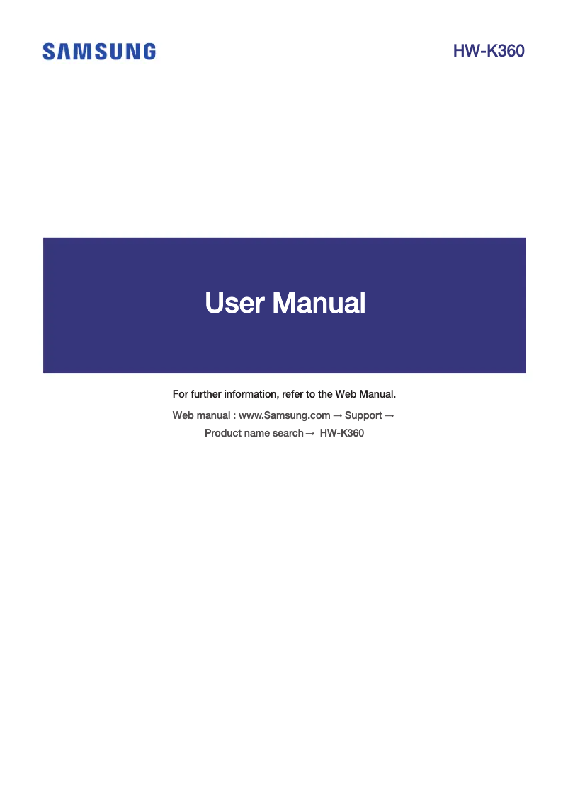 Image de la première page du manuel de l'appareil HW-K360