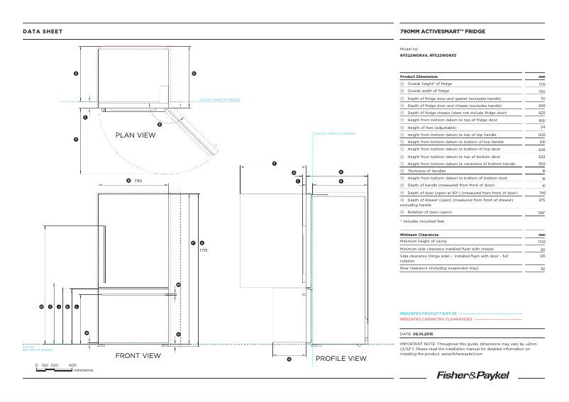 Image de la première page du manuel de l'appareil RF522WDRX5