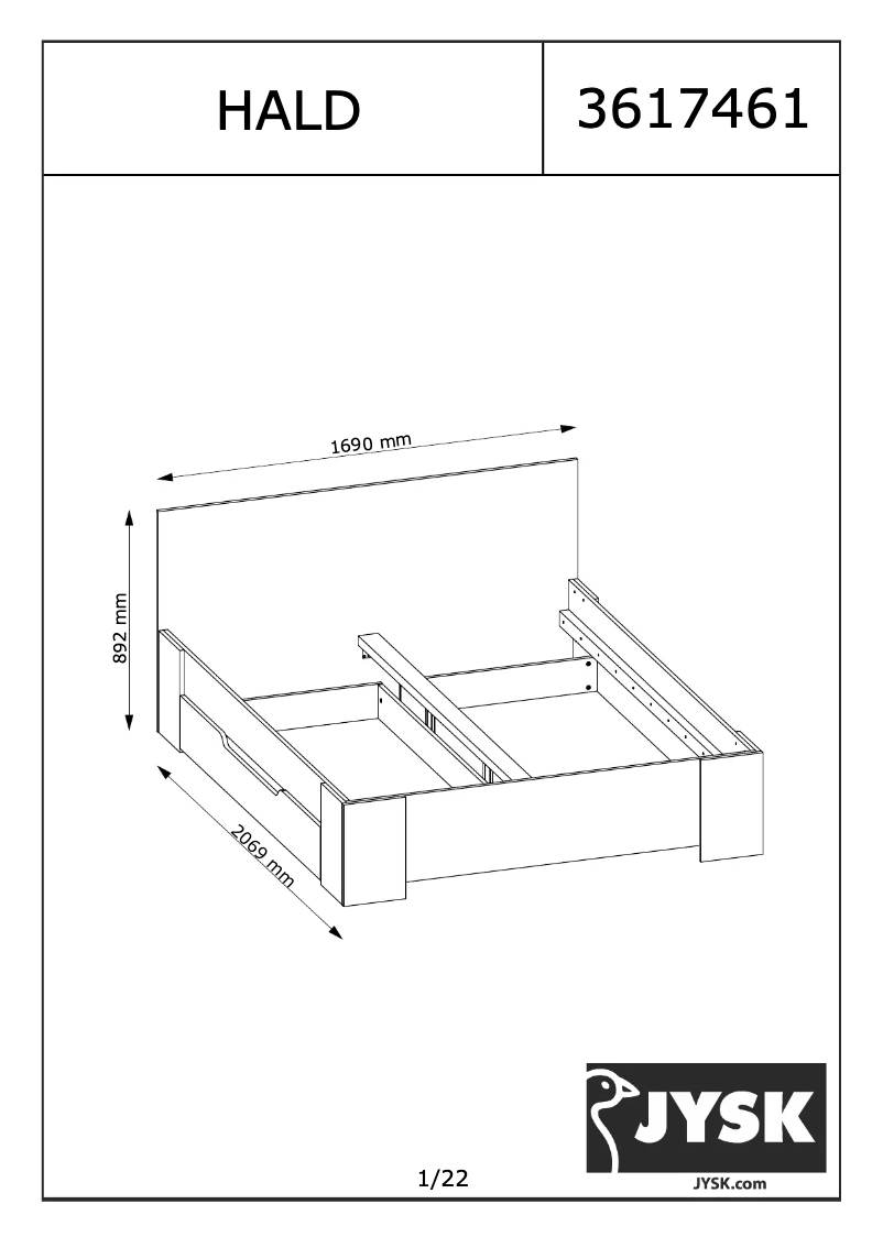Página 1 del manual Manual de usuario JYSK Hald (160x200)