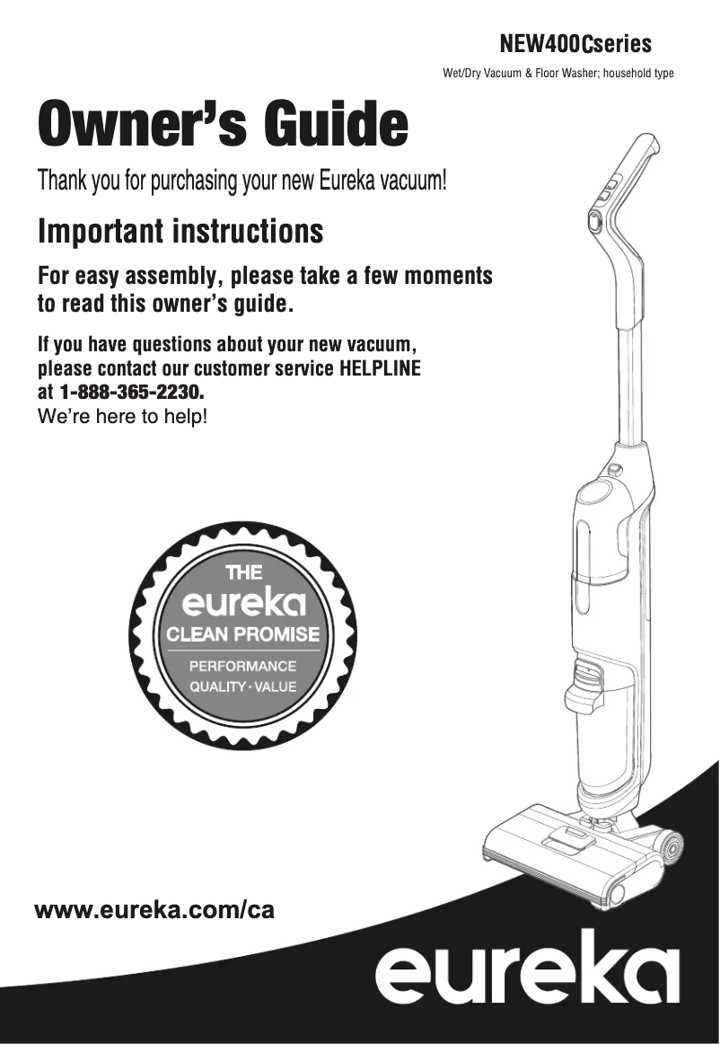 Page 1 de la notice Manuel utilisateur Eureka NEW400