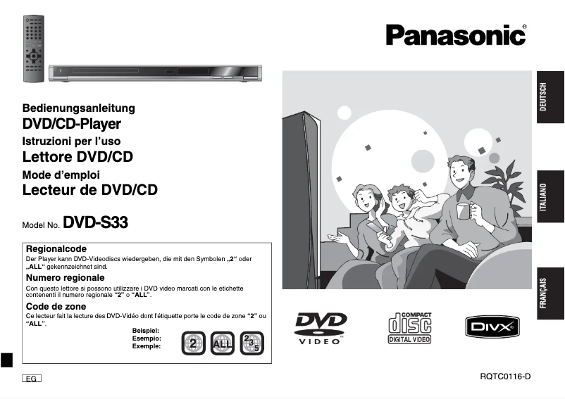 Page 1 de la notice Manuel utilisateur Panasonic DVD-S33