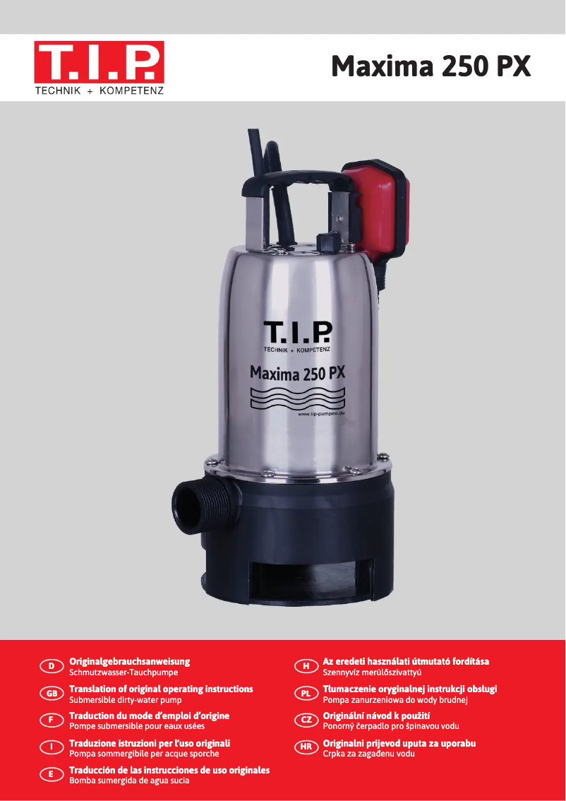 Página 1 del manual Manual de usuario T.I.P. Maxima 250 PX