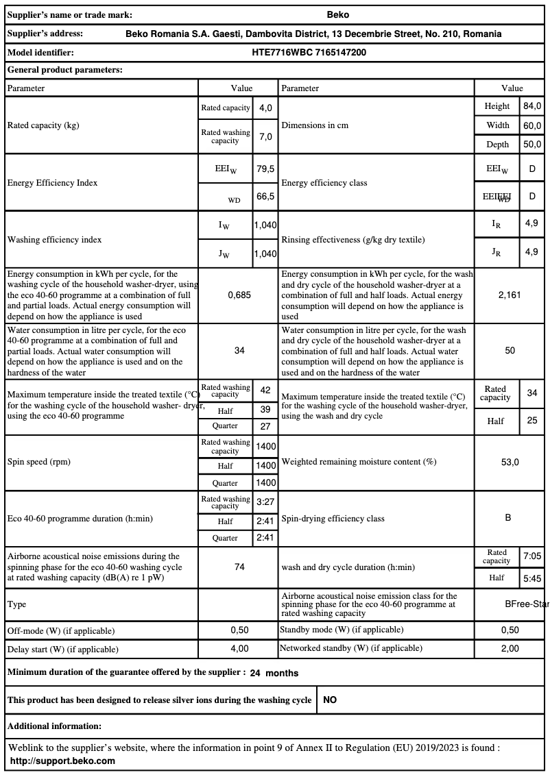 Image de la première page du manuel de l'appareil HTE7716WBC