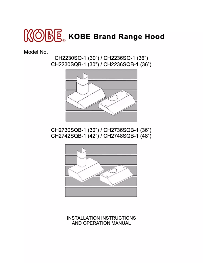 Page 1 de la notice Manuel utilisateur Kobe CH2736SQB-1