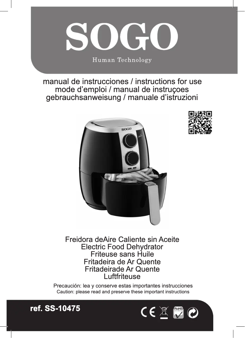 Page 1 de la notice Manuel utilisateur Sogo SS-10475