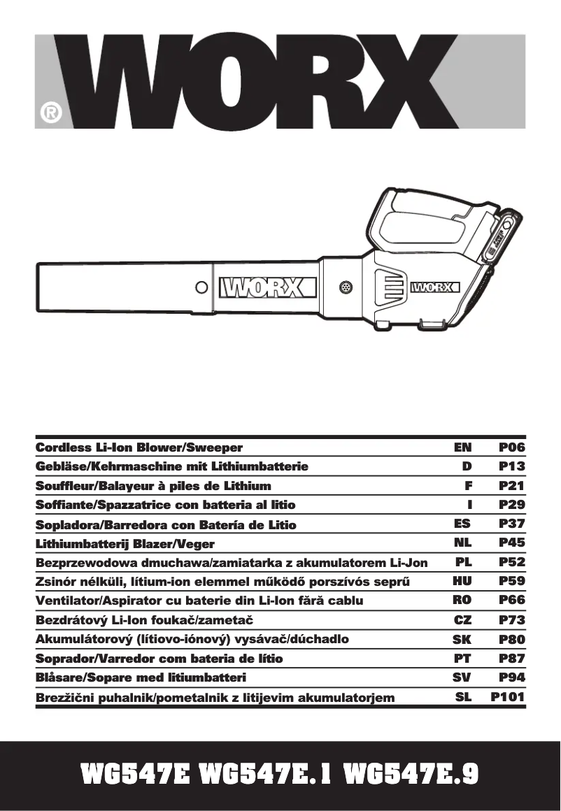 Page n°1 - Manuel utilisateur Worx WG547E.9