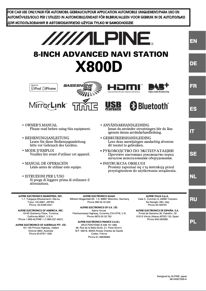 Imagen de la primera página del manual del dispositivo X800D-S906