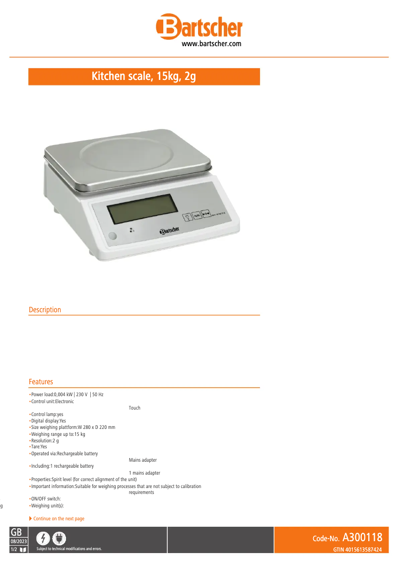 Imagen de la primera página del manual del dispositivo A300118