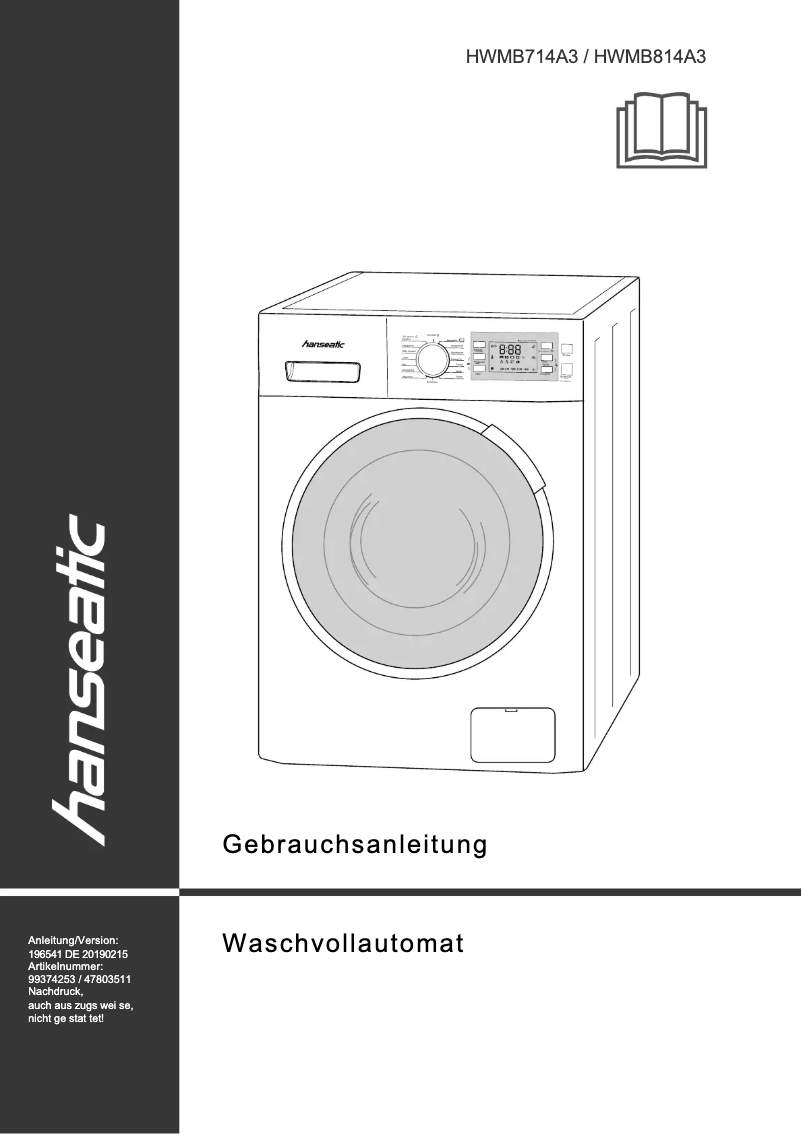 Page 1 de la notice Manuel utilisateur Hanseatic HWMB 714 A3