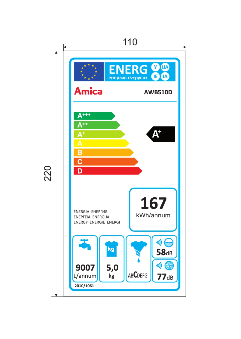Page 1 de la notice Manuel utilisateur Amica AWB510D