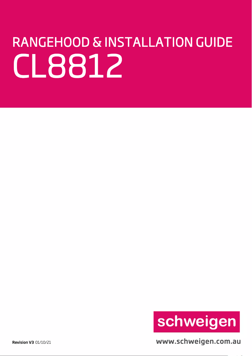 Page n°1 - Manuel utilisateur Schweigen CL8812