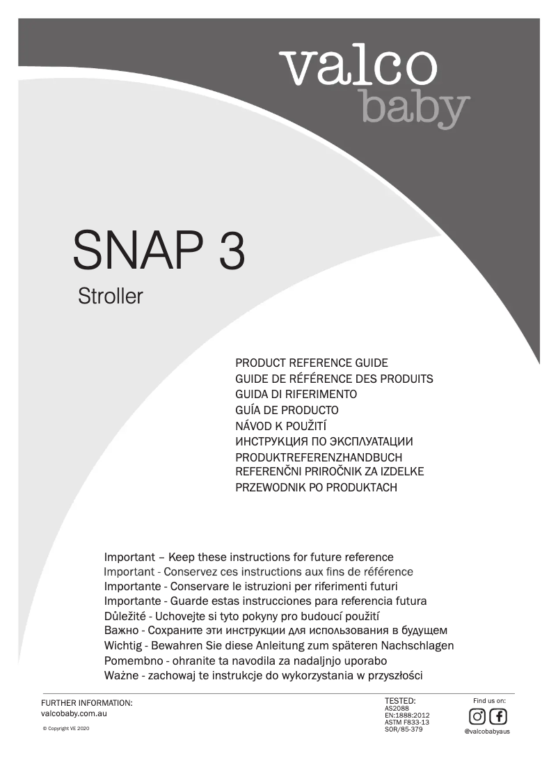 Page n°1 - Manuel utilisateur Valco Baby Snap