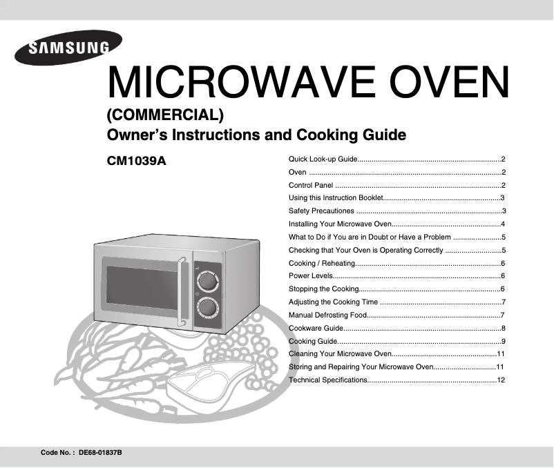 Image de la première page du manuel de l'appareil CM1039A-K