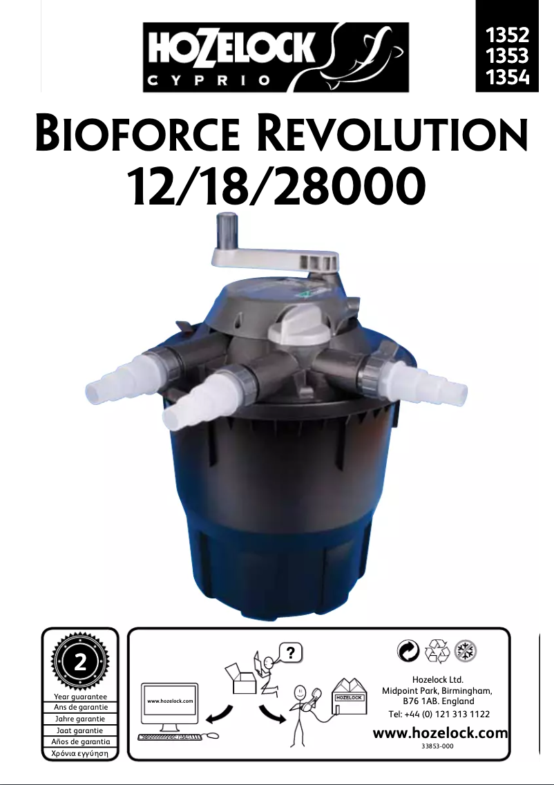 Página 1 del manual Manual de usuario Hozelock Bioforce Revolution 12000