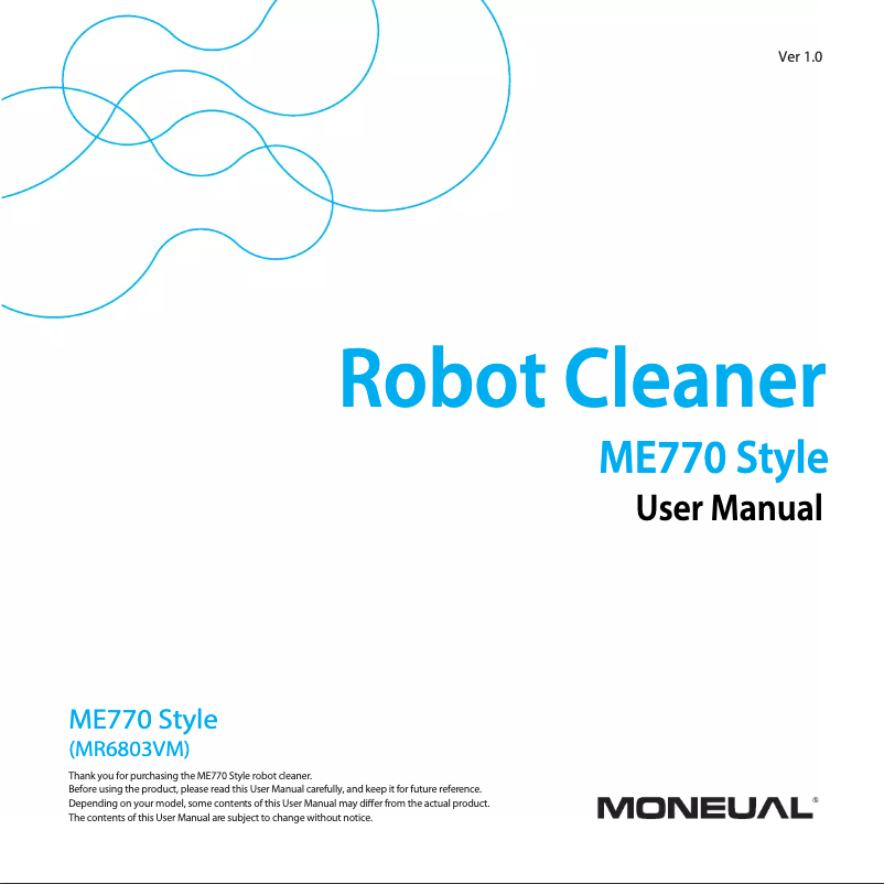 Page n°1 - Manuel utilisateur Moneual ME770 Style