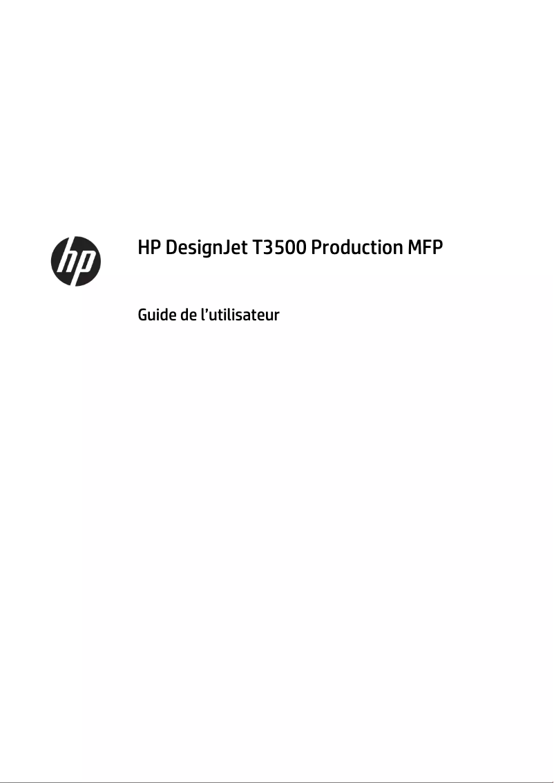Page n°1 - Manuel utilisateur HP DesignJet T3500