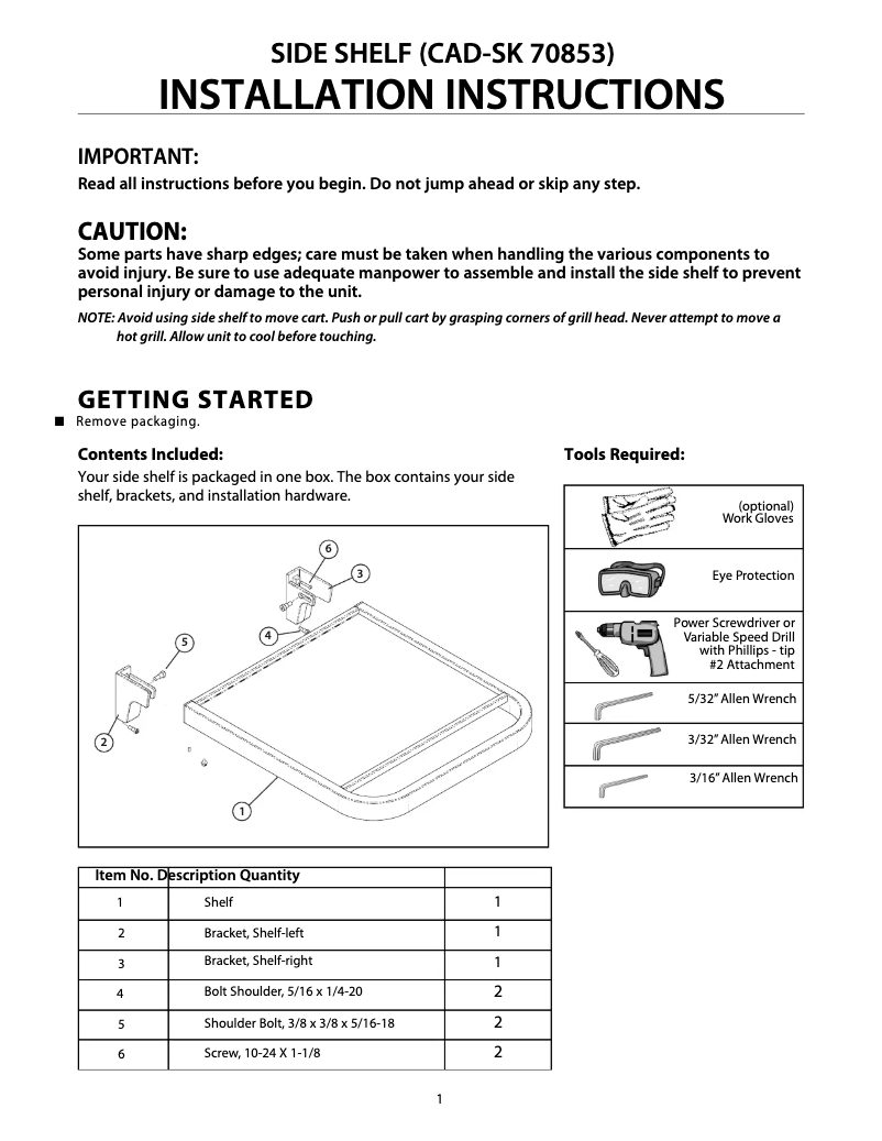 Page n°1 - Manuel utilisateur DCS CAD1-SK