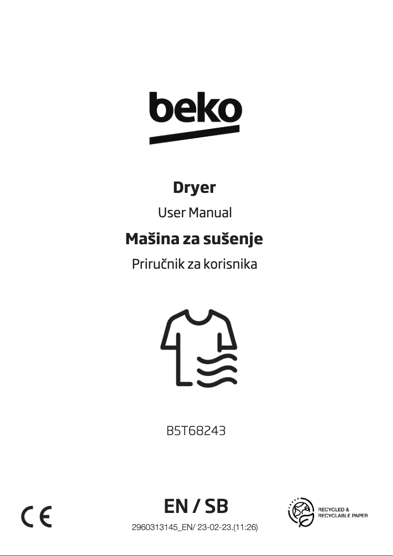 Image de la première page du manuel de l'appareil B5T68243