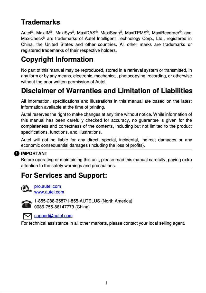Page 1 de la notice Manuel utilisateur Autel MaxiIM IM508S
