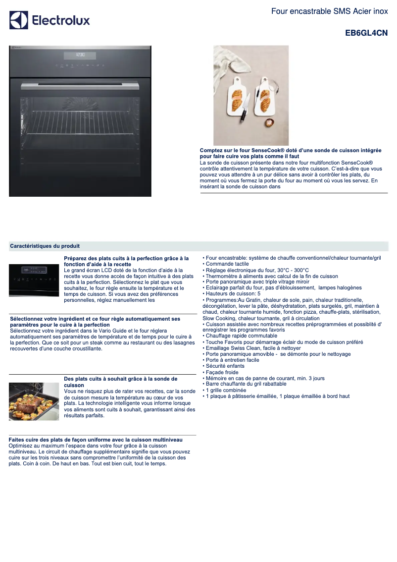 Page n°1 - Fiche technique Electrolux EB6GL4CN